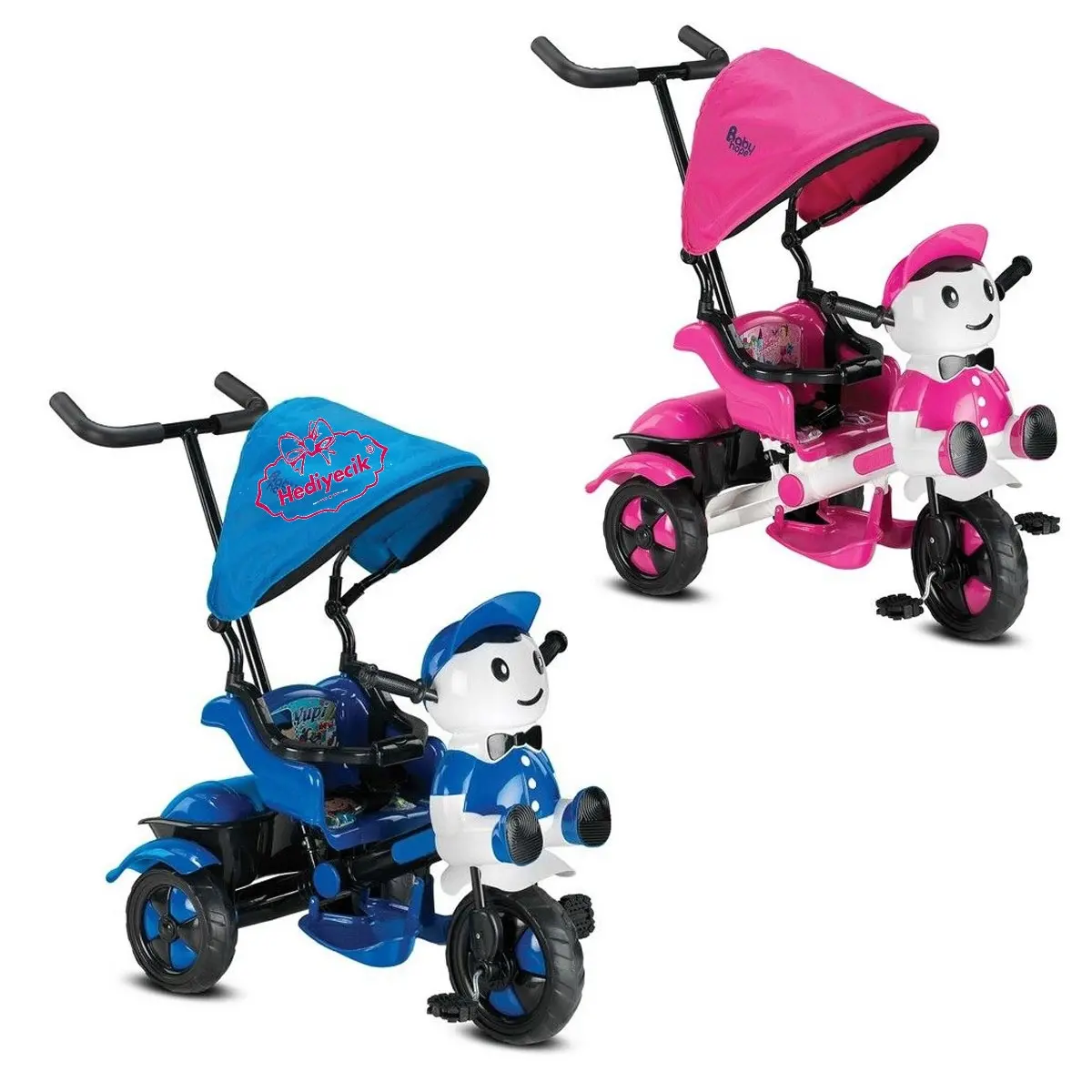 YUPİ TRIYCLE BAYHOPE 3TEKER PLASTİK ÇOCUK BİSİKLETİ TENTELİ