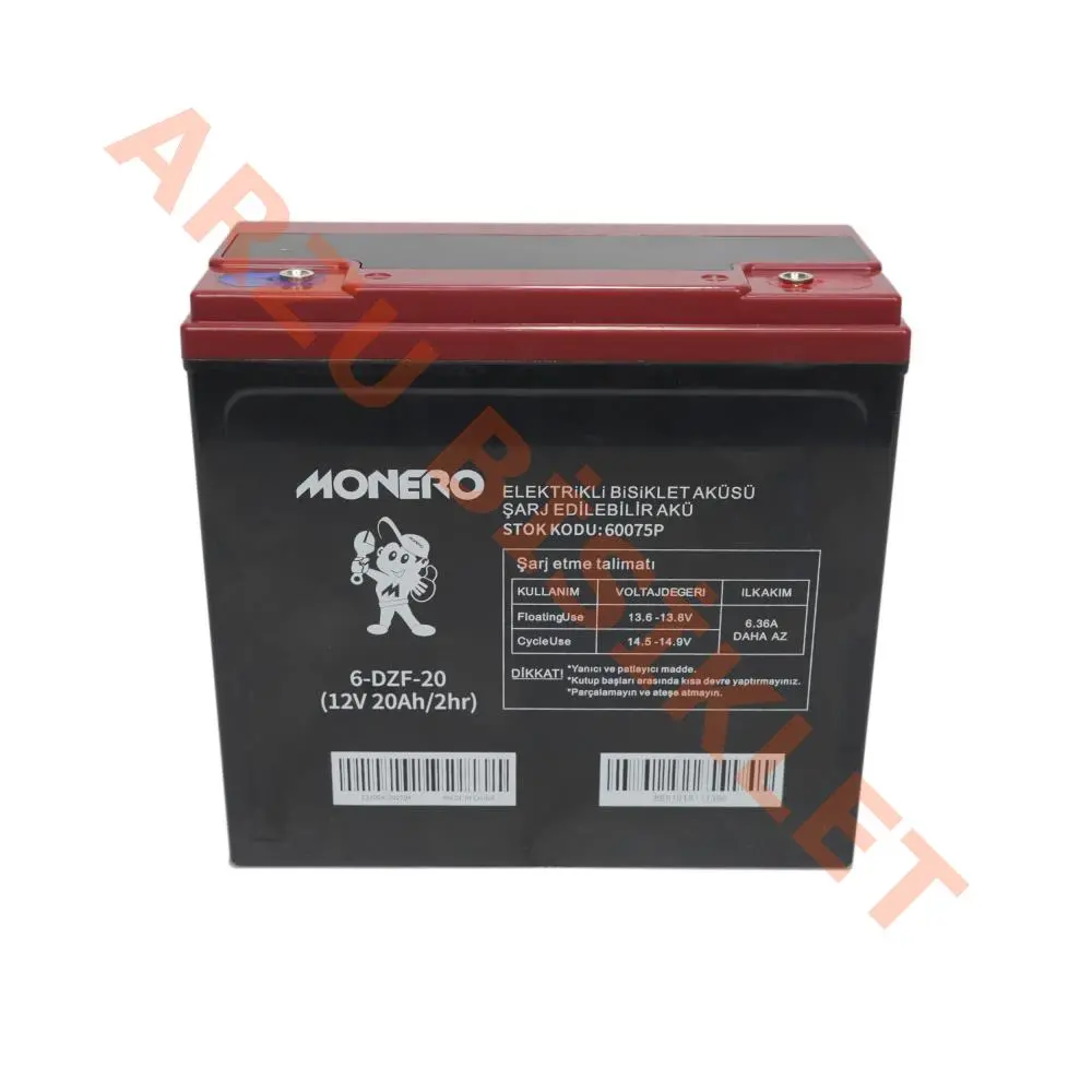 12V-20/24 AMPER [DİK] [180*78*170 mm] E-BIKE AKÜ - MONERO