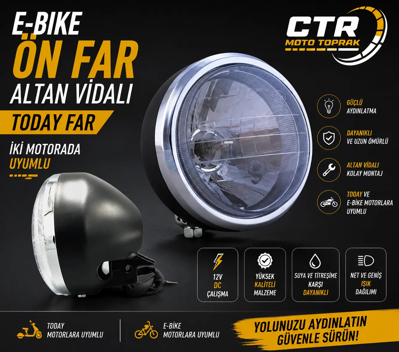 E BİKE ALTAN VİDALI FAR TODAY MODELİ