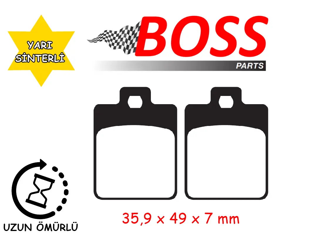 ATV ÖN FREN DİSK BALATASI KARE TEK DELİKLİ BOSS