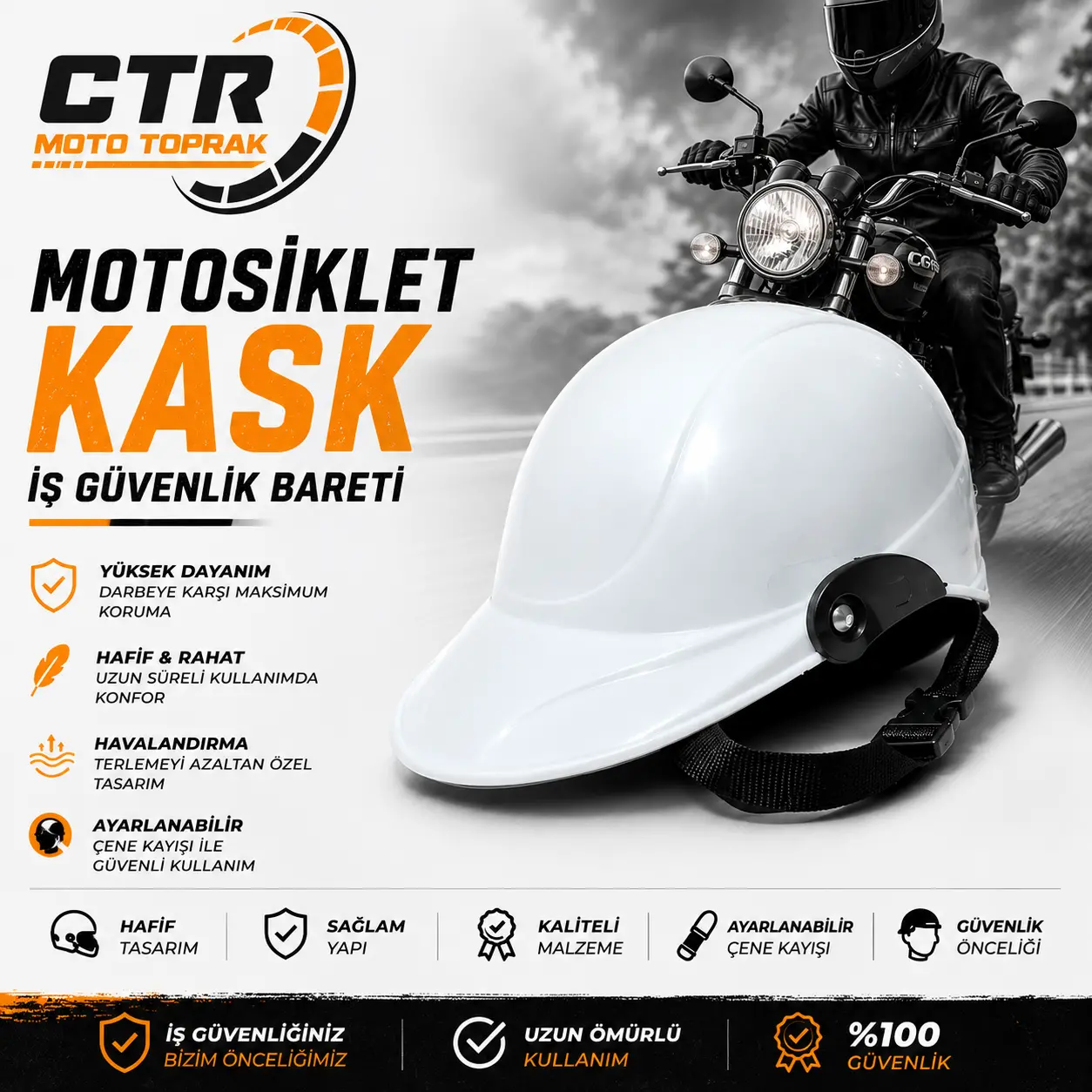 JOKER YARIM KASK BEYAZ