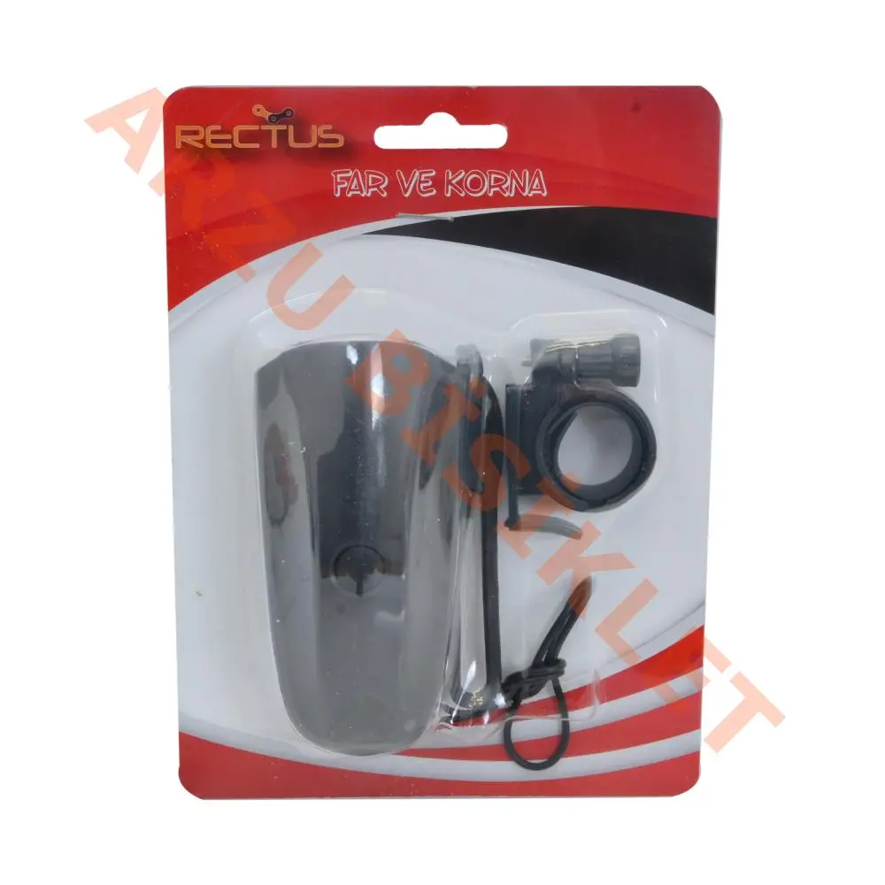 BİSİKLET KORNA - ÖN FAR [45 LUMEN] ALARM DÜĞMELİ ÇOK SESLİ [PİL DAHİL] RCTS-575J-B