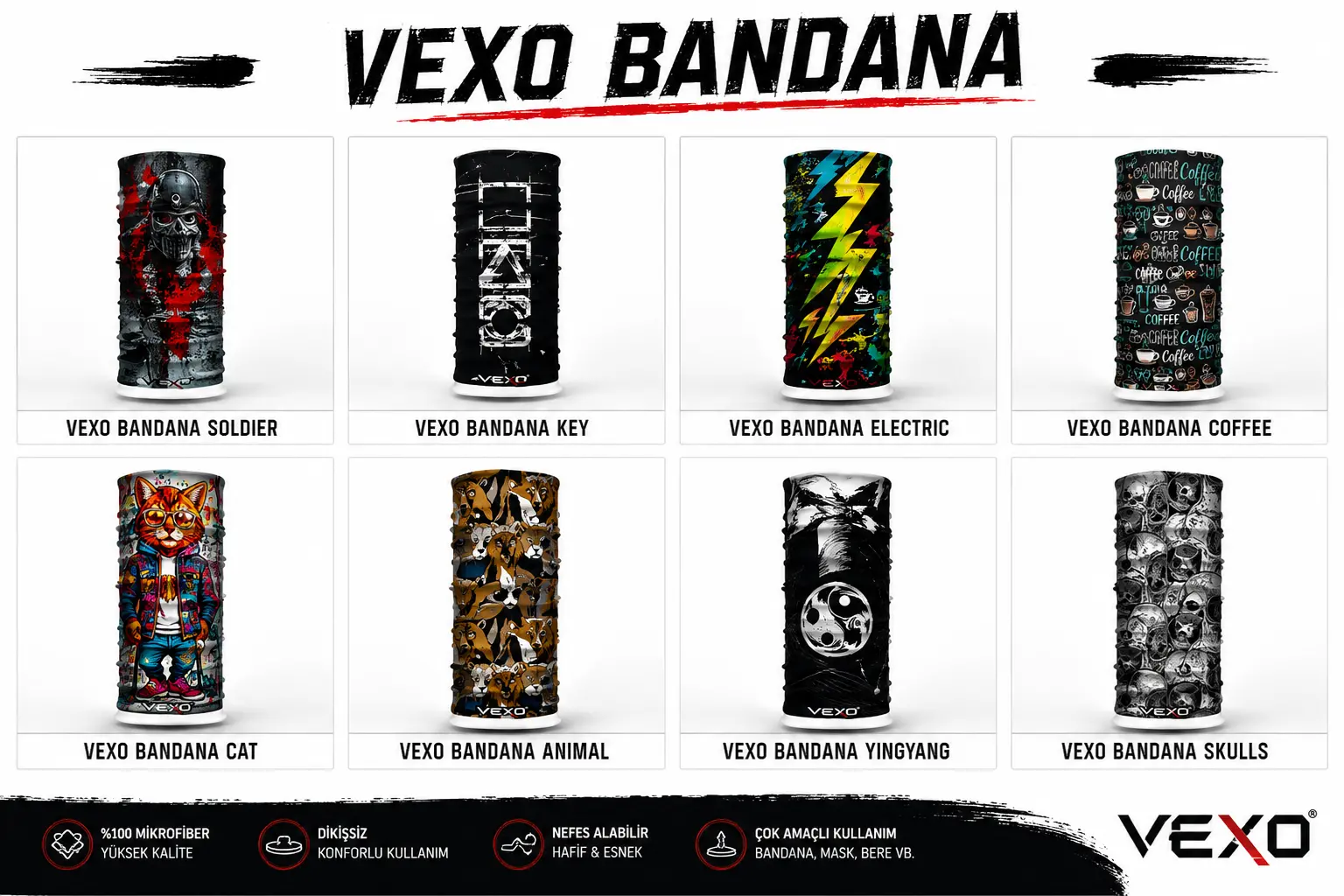 VEXO BANDANA SOLDIER KARIŞIK RENK